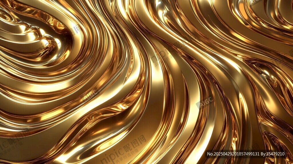 金色流動質(zhì)感3D背景紋理