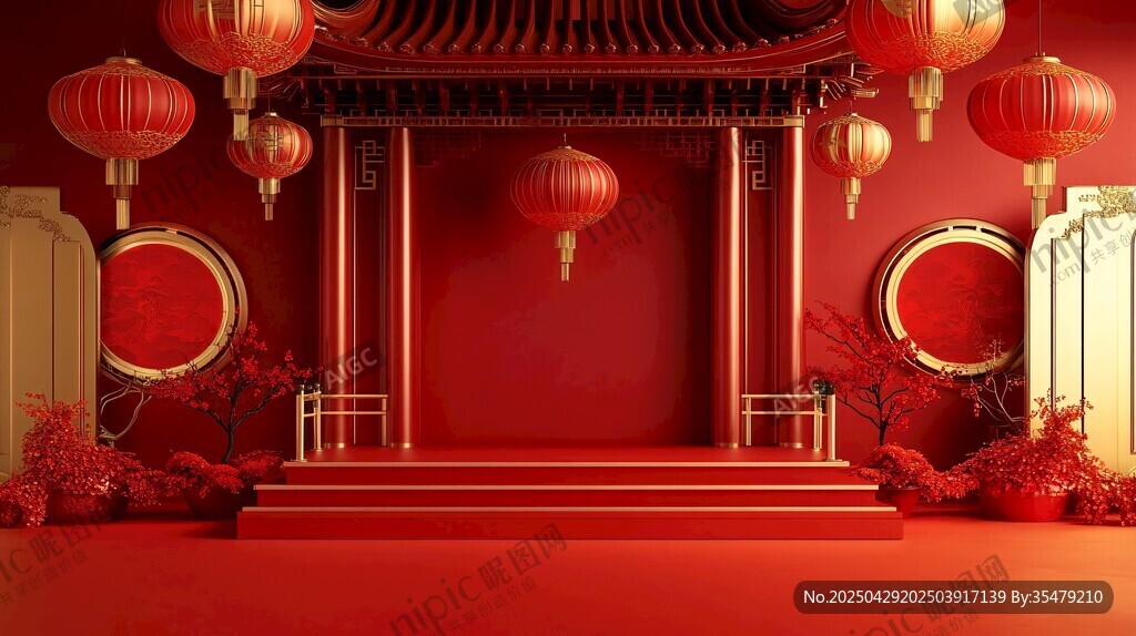 中式喜慶場(chǎng)景布置