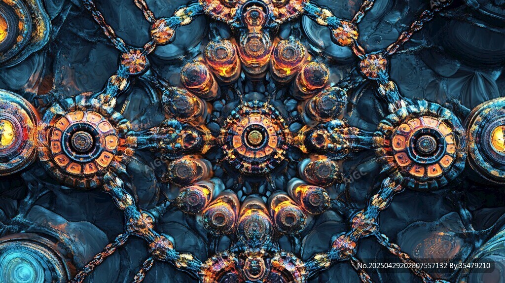 機械齒輪構(gòu)成的奇幻圖案