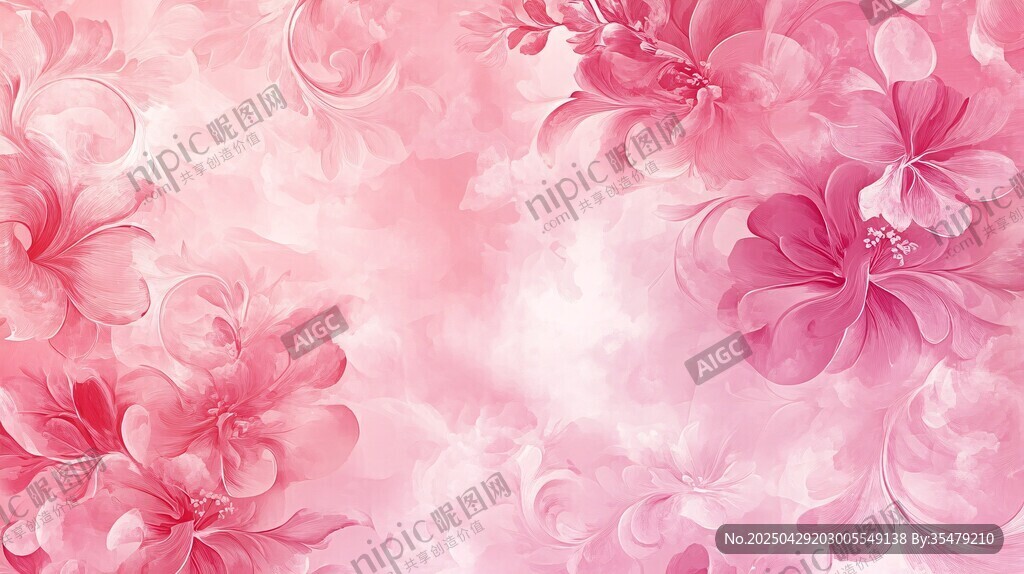梦幻粉色花卉背景图 梦幻粉色花卉背景图