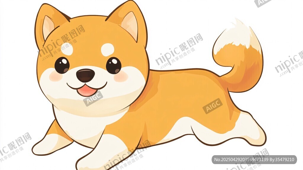 可愛柴犬快樂奔跑