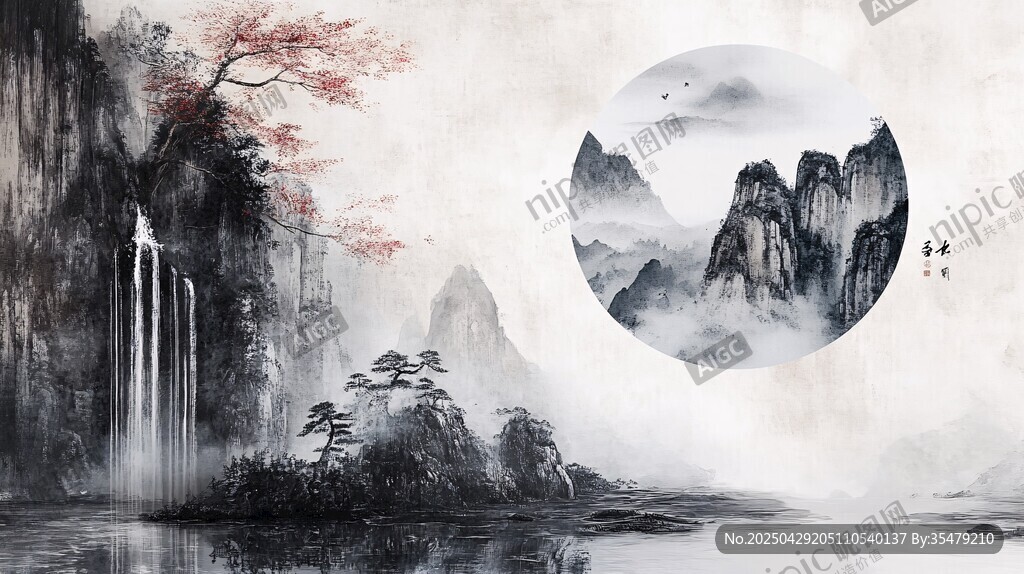水墨山水意境圖