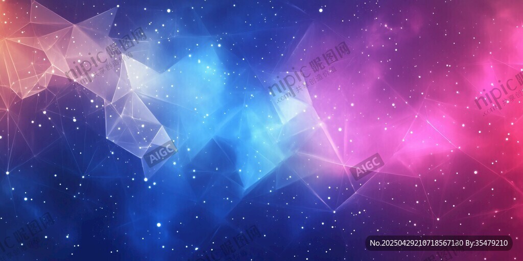 夢幻星空幾何光影背景圖