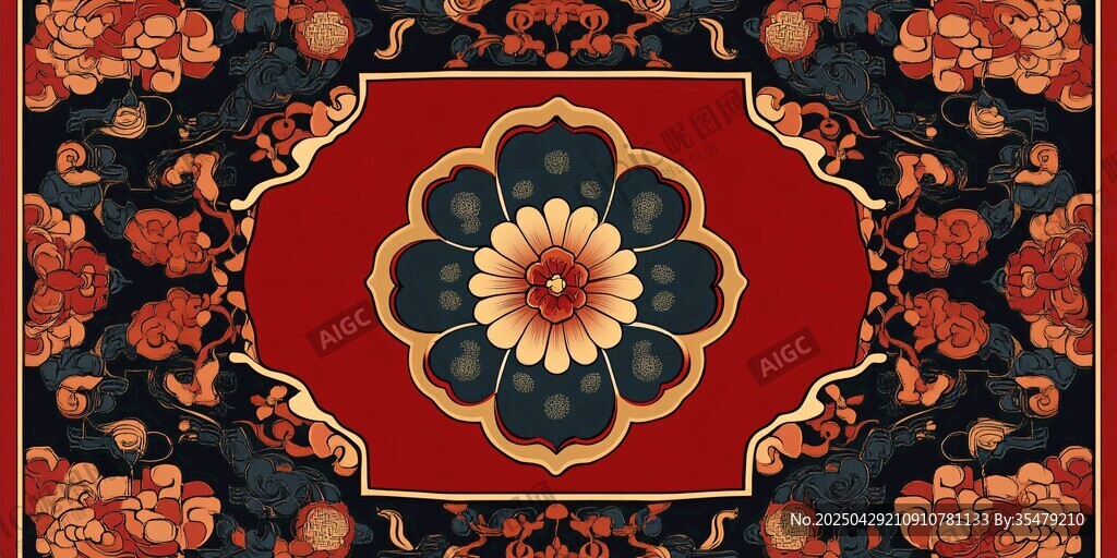 中式傳統(tǒng)花卉紋樣圖案