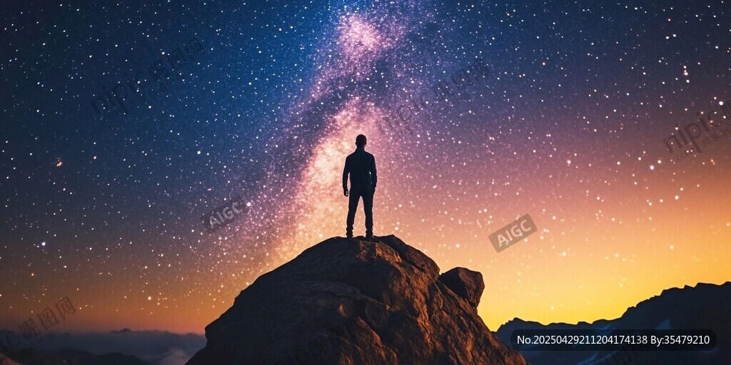 仰望星空的孤獨旅人