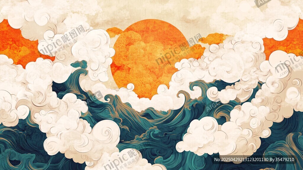 海上日出云海壯麗景觀