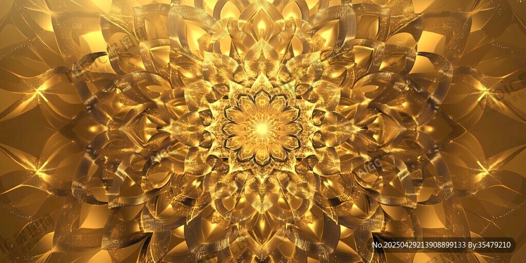 金色璀璨立體花紋圖案
