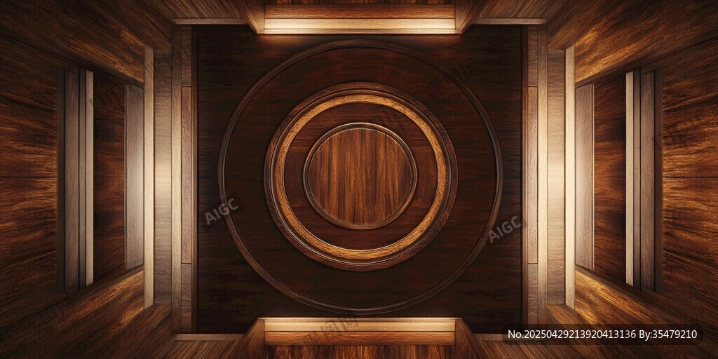 木質(zhì)環(huán)形空間內(nèi)部景象