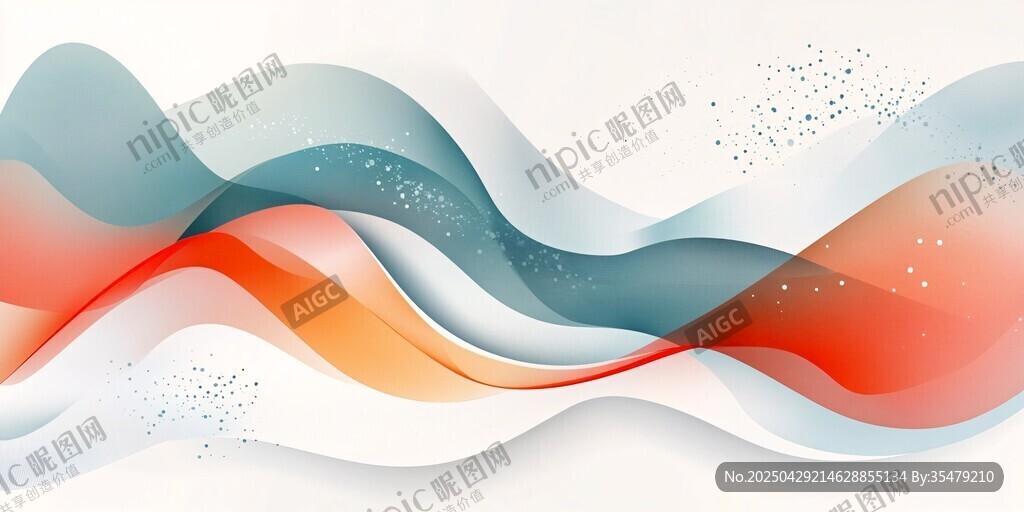 夢幻漸變波浪抽象背景圖