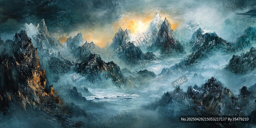 夢幻云海中的壯麗山脈