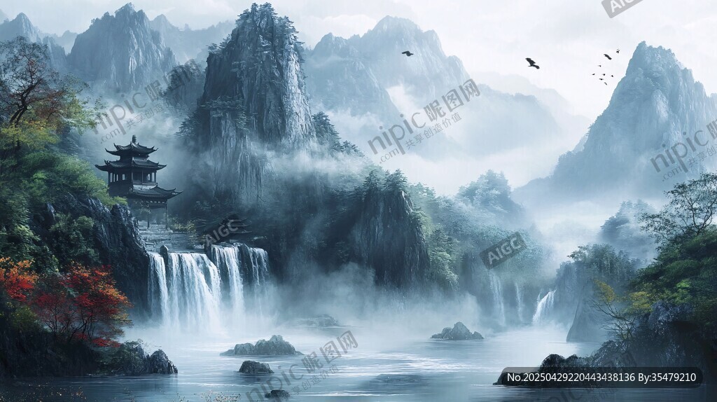 水墨山水間的詩意美景