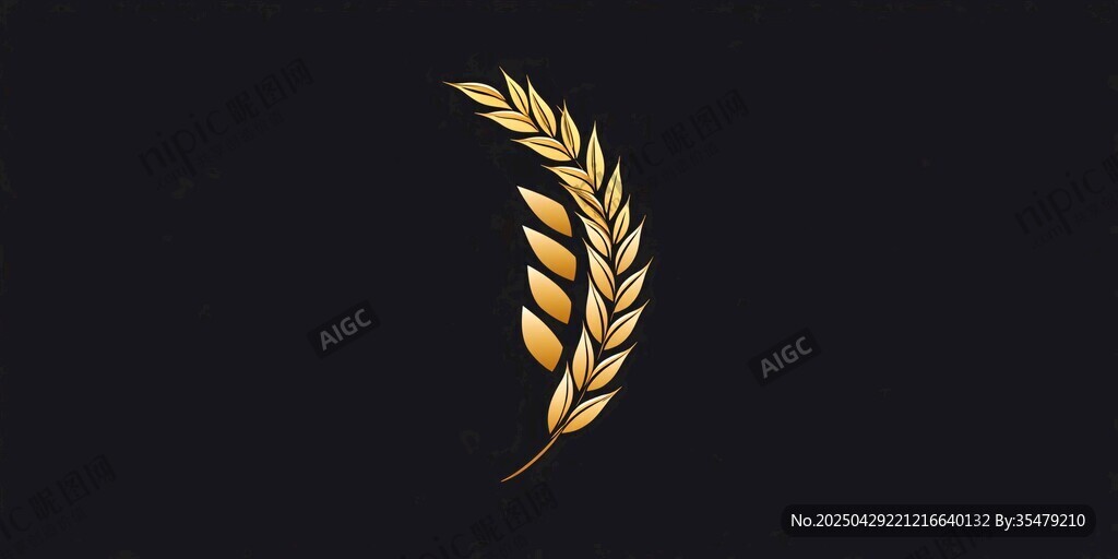 金色麥穗標志設計