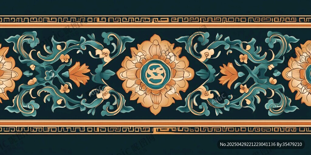 中式古典花卉紋傳統(tǒng)邊框