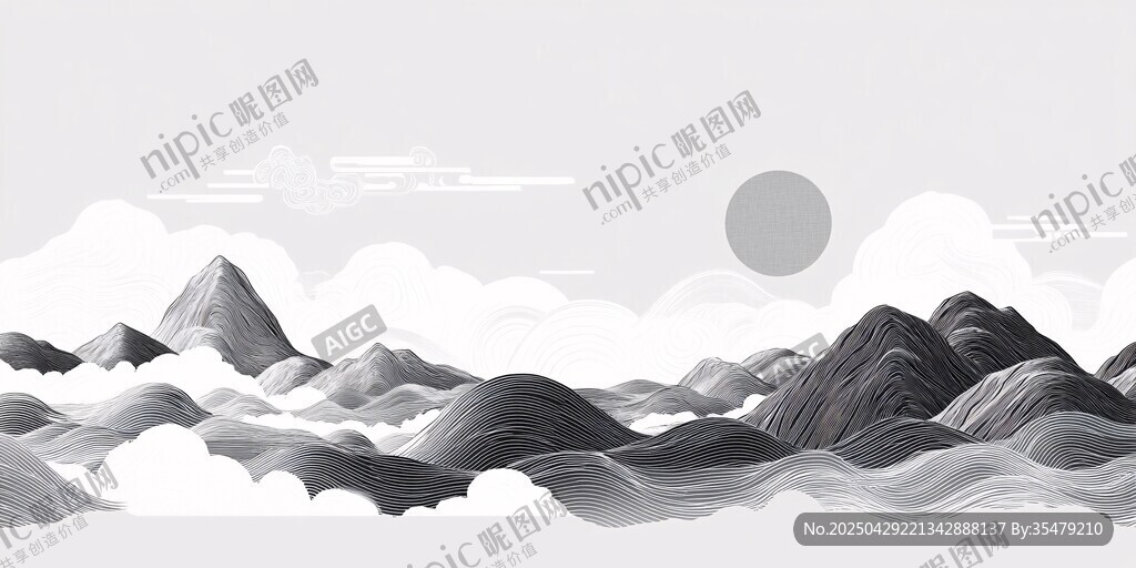 水墨山水間的靜謐之景