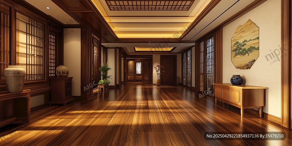 中式典雅走廊盡顯古韻