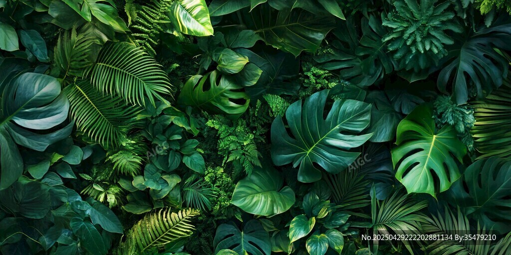熱帶綠植背景圖