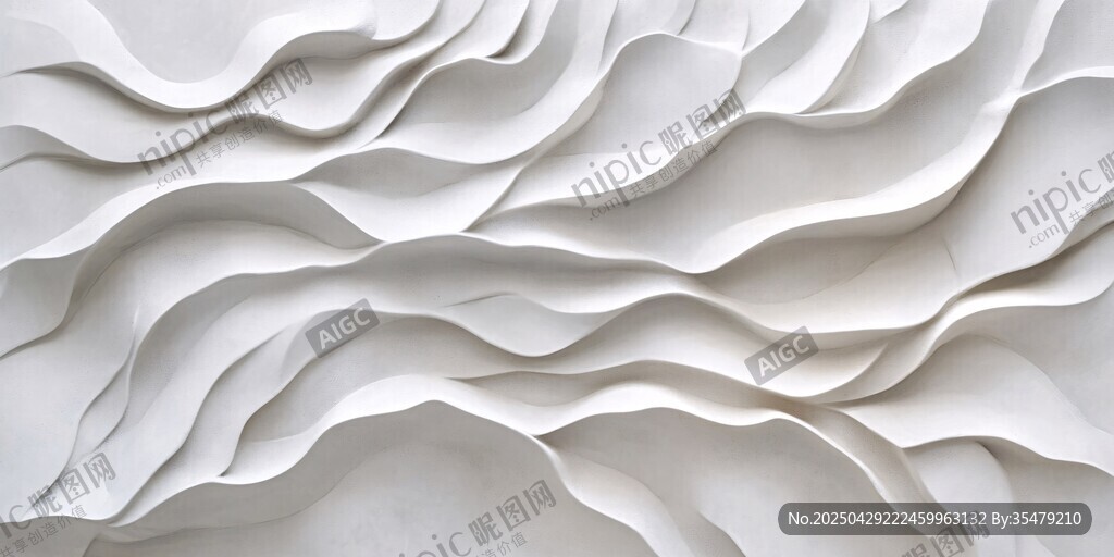 白色波浪紋理立體藝術(shù)背景