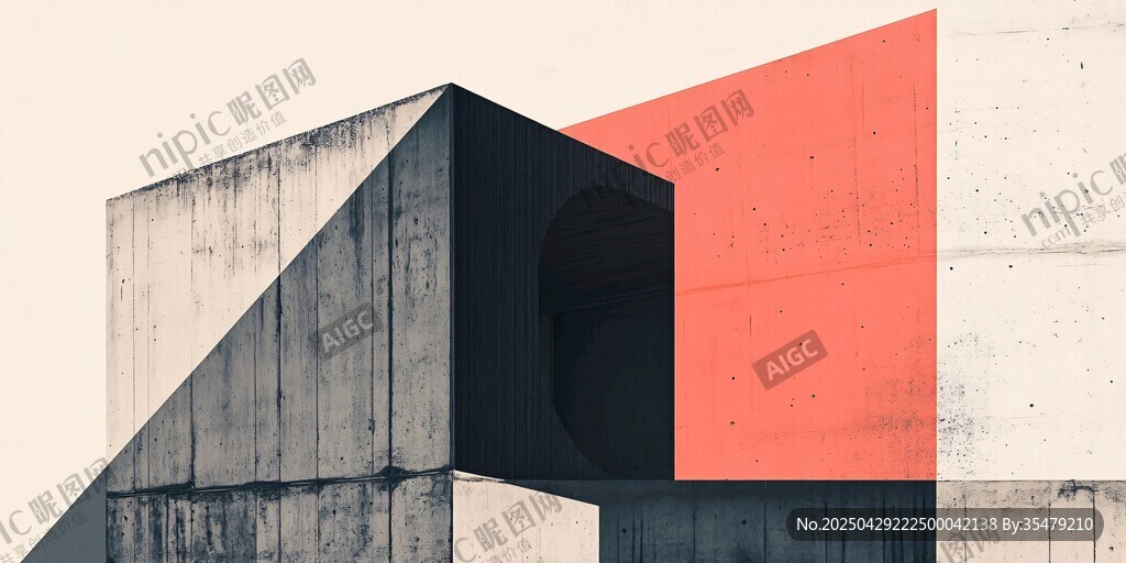 幾何建筑抽象藝術畫面