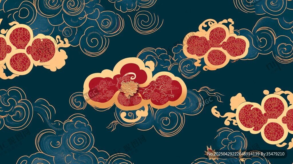 中式云紋祥瑞傳統(tǒng)圖案