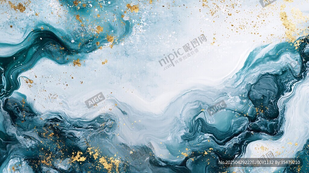 藍金流體藝術抽象背景圖