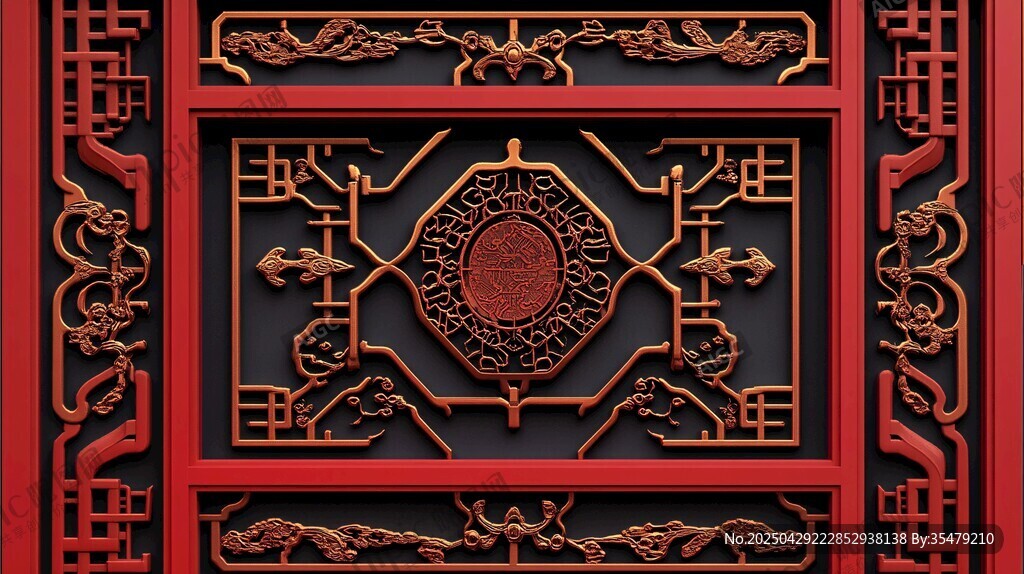 中式傳統(tǒng)木雕裝飾圖案