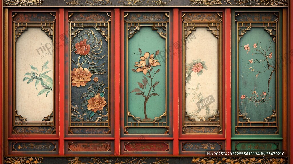 中式古典雕花屏風(fēng)藝術(shù)