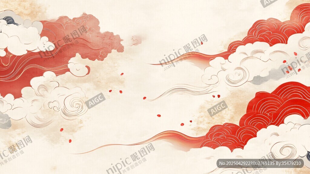 中式祥云背景圖
