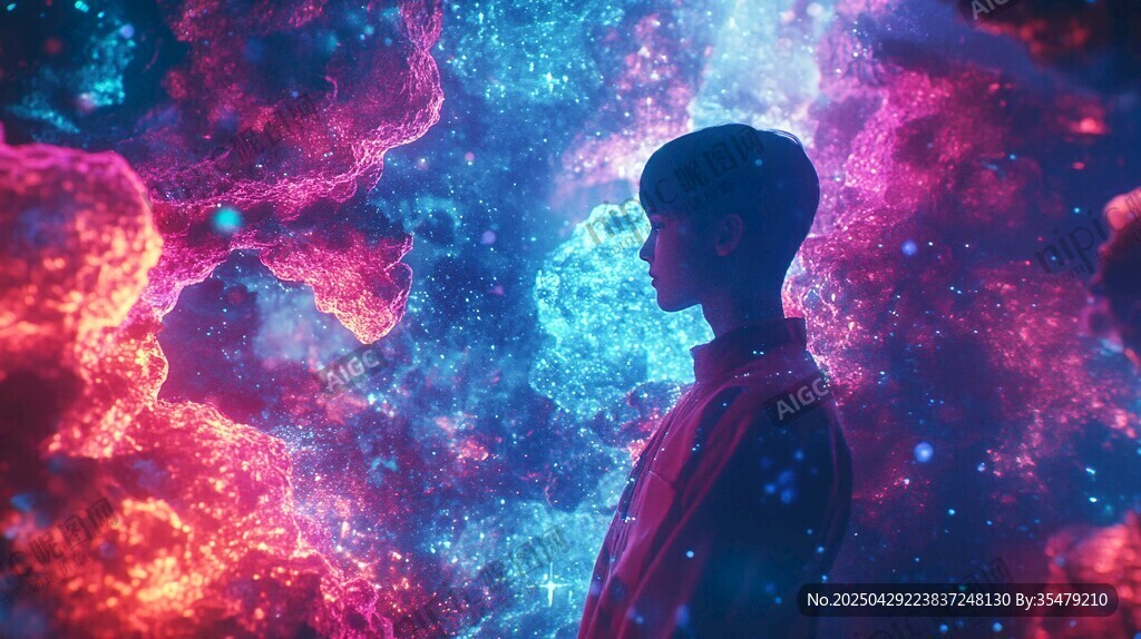 少年凝望夢(mèng)幻星云