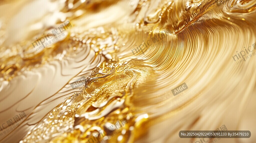 金色流動紋理藝術(shù)畫面