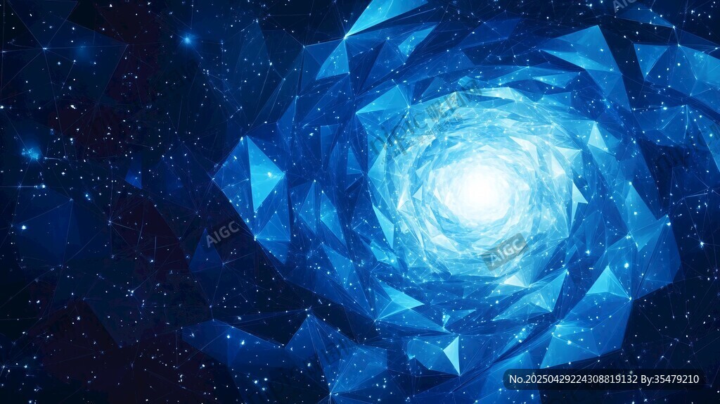 藍色璀璨星空幾何旋渦