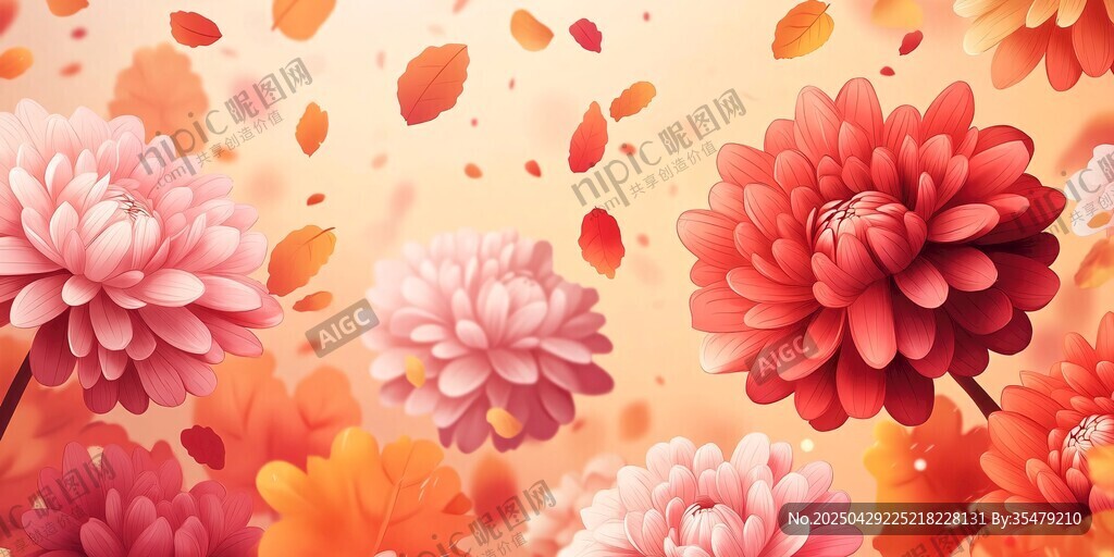 秋菊綻放 花瓣紛飛的美景