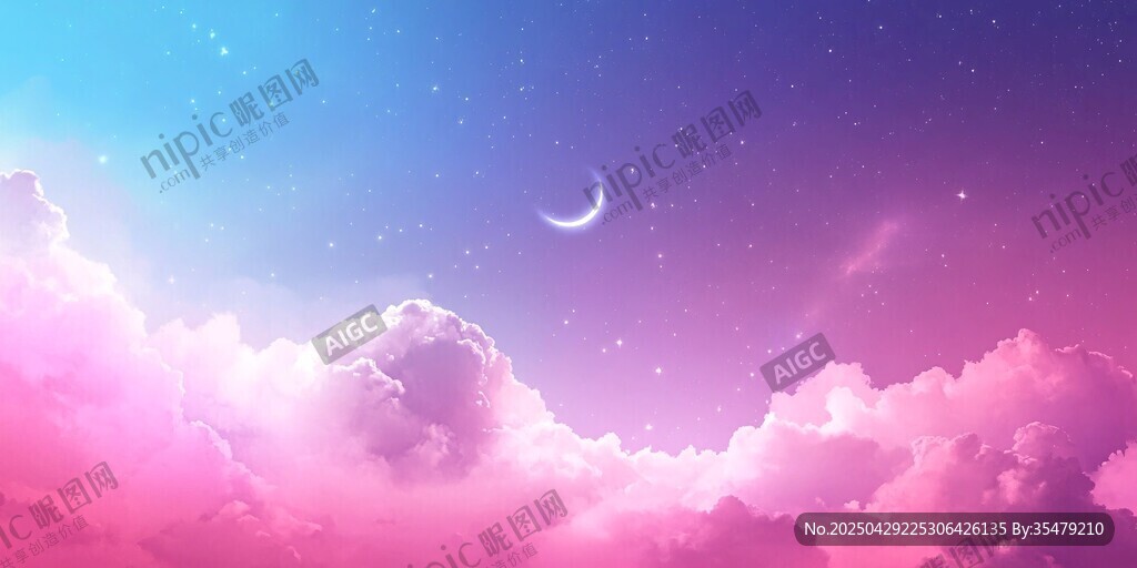夢(mèng)幻云端的月夜美景