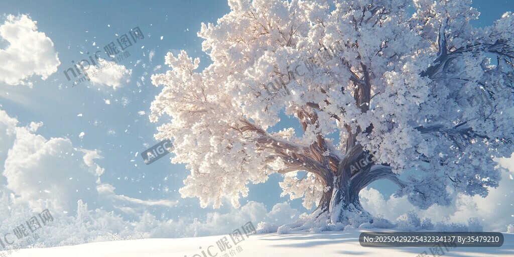 冬日雪樹 夢幻天空之景