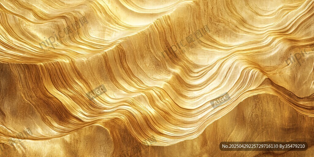 金色波浪紋理藝術(shù)背景