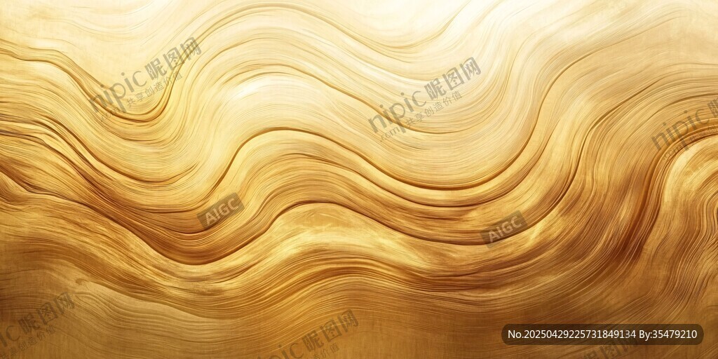 金色波紋抽象藝術(shù)背景圖