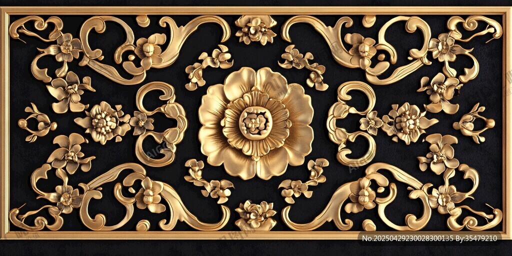 金色雕花裝飾圖案