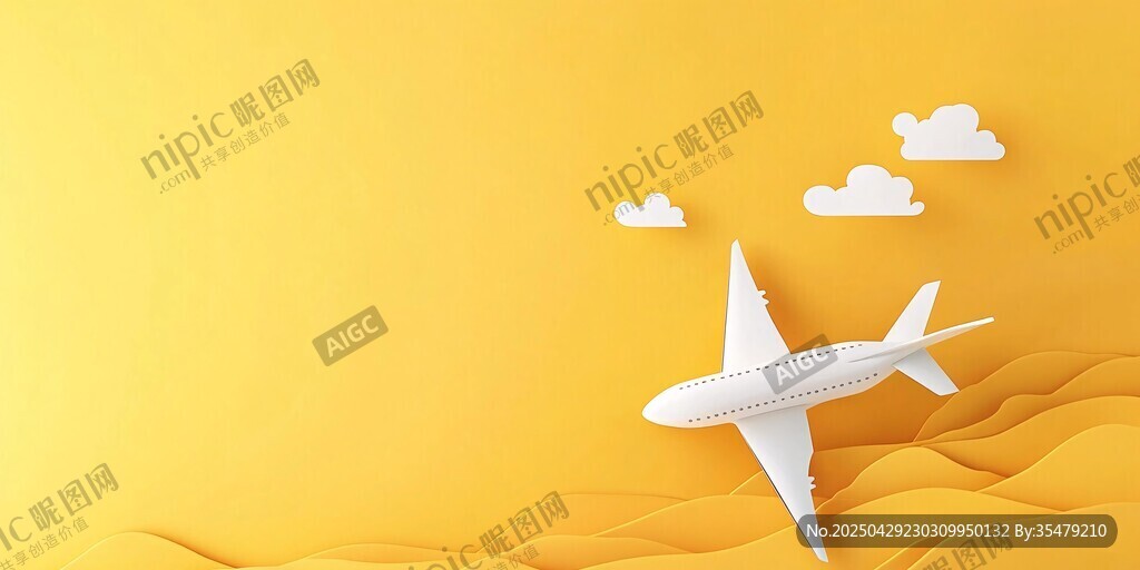 紙飛機(jī)翱翔于黃色天地間