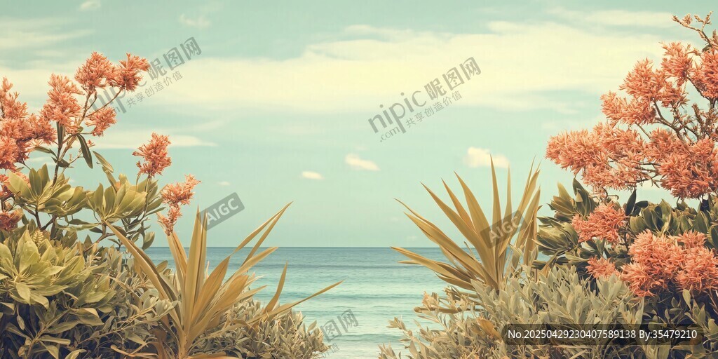海邊繁花美景