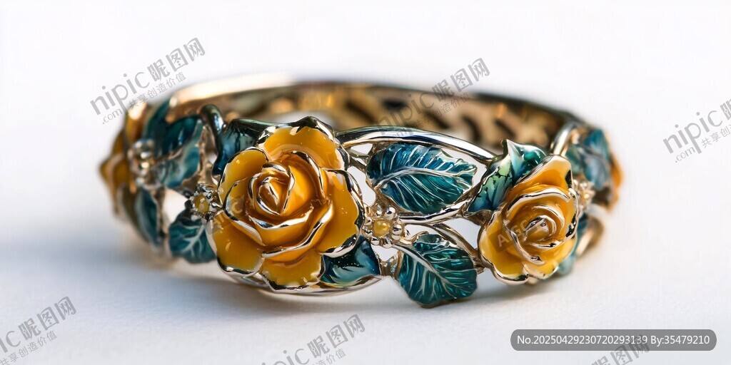 黃玫瑰琺瑯手鐲飾品