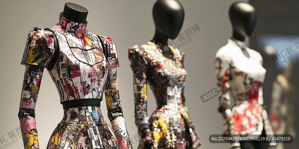 時尚印花服飾展示模特