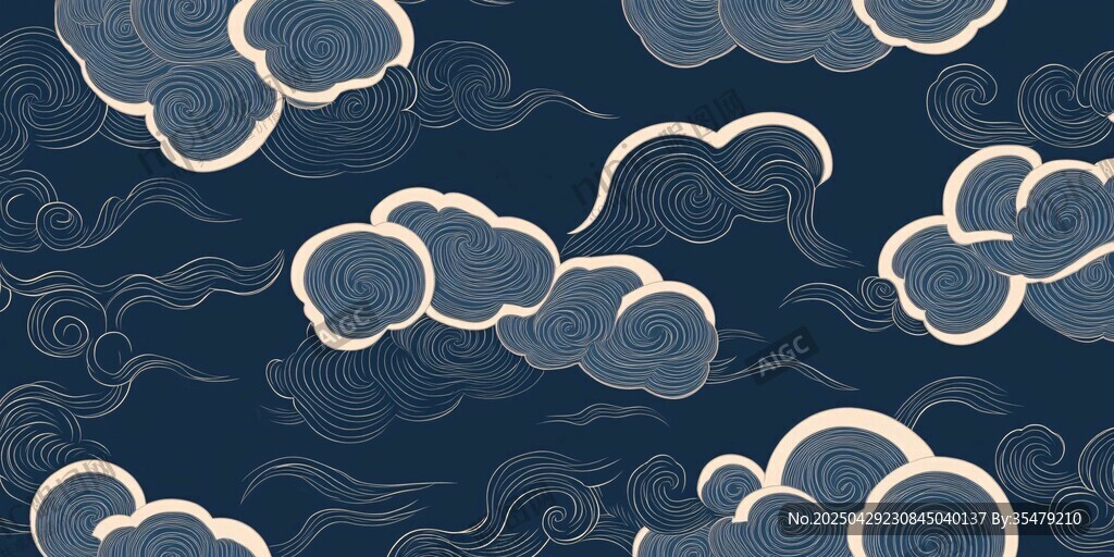 中式古典云紋圖案背景