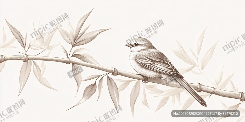 竹枝上的小鳥