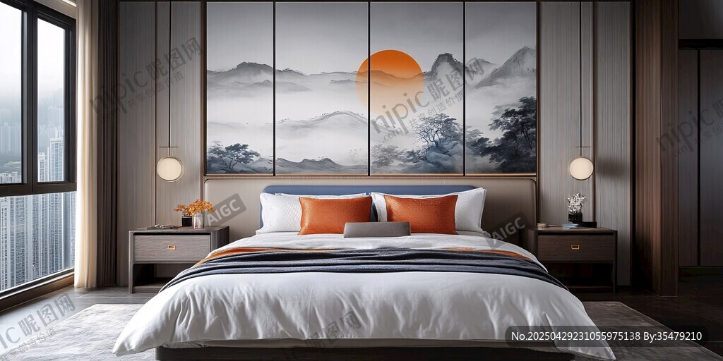 新中式雅致臥室溫馨場景