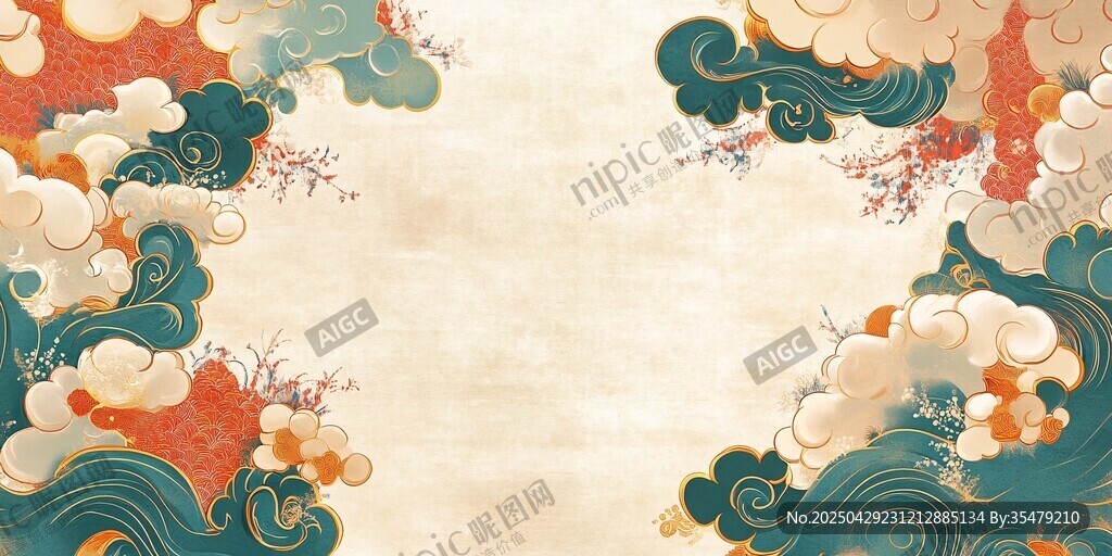 中式云浪傳統(tǒng)風(fēng)背景圖