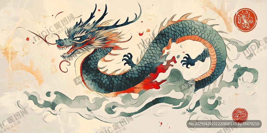 中式水墨飛龍 祥瑞之象
