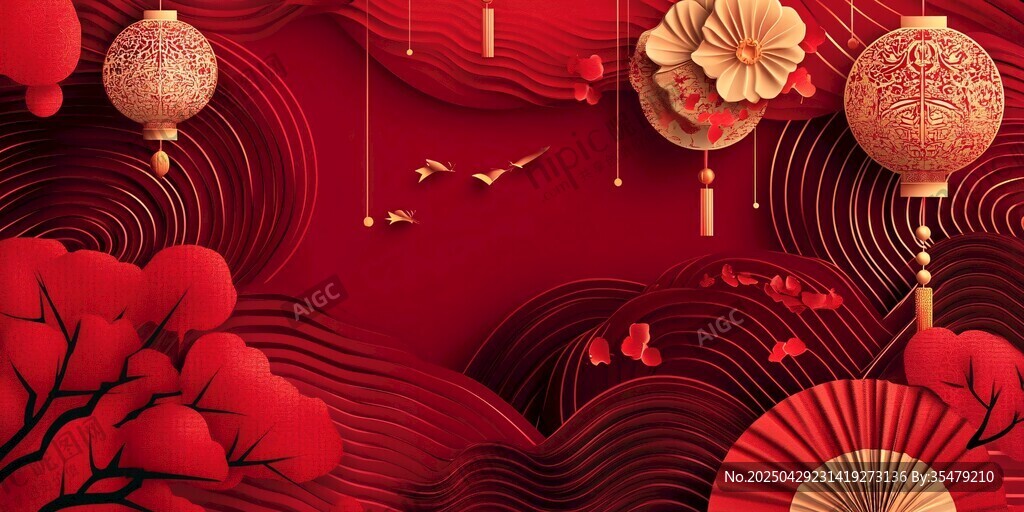 喜慶中式新春節(jié)日背景圖