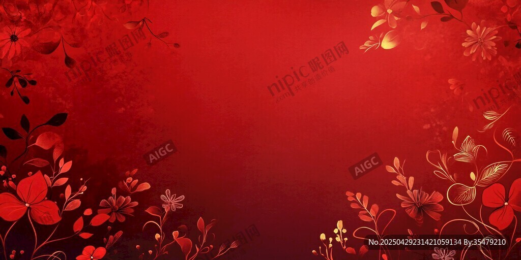 紅色花卉背景圖