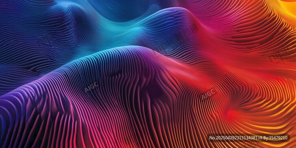 絢麗多彩的抽象波浪紋理