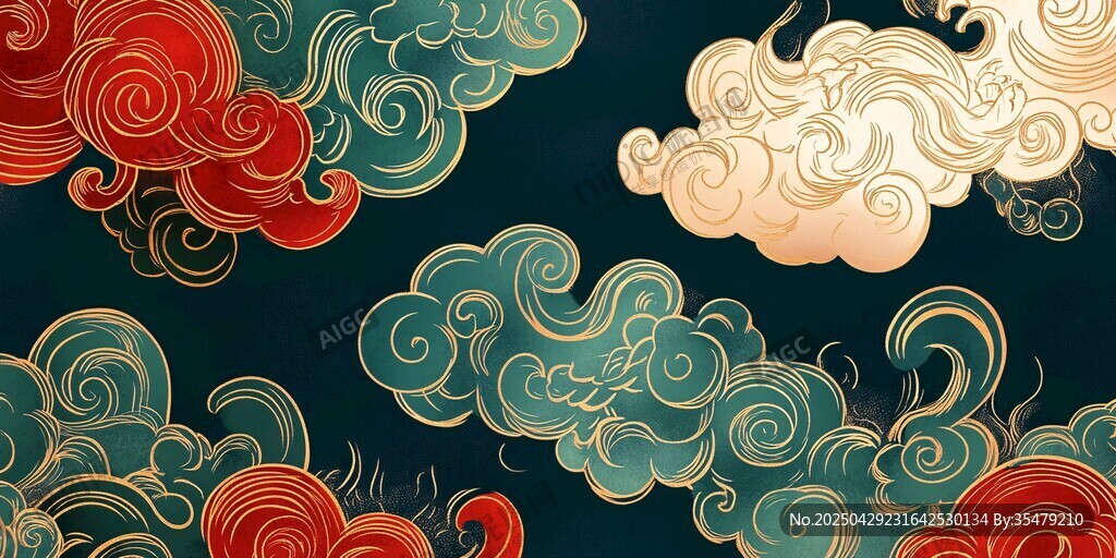中式云紋圖案 典雅大氣