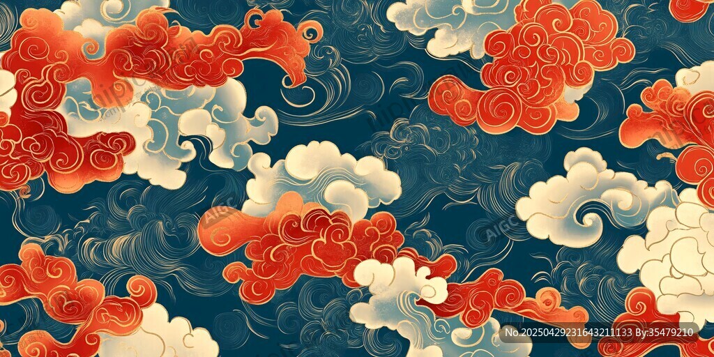 中式傳統(tǒng)祥云圖案背景